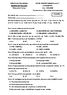 Đề thi thử lần 1 THPT Quốc gia môn Hóa học Lớp 12 - Mã đề: 65 - Năm học 2016-2017 - Trường THPT Bỉm Sơn (Có đáp án)