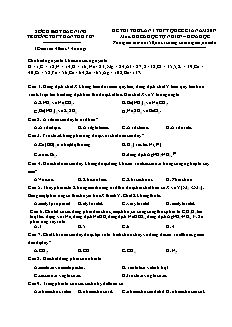 Đề thi thử lần 1 THPT Quốc gia môn Hóa học Lớp 12 - Năm học 2016-2017 - Trường THPT Hàn Thuyên (Có đáp án)