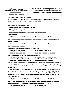 Đề thi thử lần 1 THPT Quốc gia môn Hóa học Lớp 12 - Năm học 2016-2017 - Trường THPT Trần Hưng Đạo (Có đáp án)