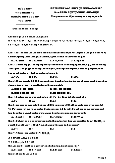 Đề thi thử lần 1 THPT Quốc gia môn Hóa học Lớp 12 - Năm học 2016-2017 - Trường THPT Chuyên Thái Bình (Có đáp án)