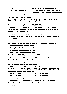 Đề thi thử lần 1 THPT Quốc gia môn Hóa học Lớp 12 - Năm học 2016-2017 - Trường THPT Vĩnh Viễn (Có đáp án)
