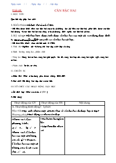 Giáo án Đại số Lớp 9 - Chương trình học kì I