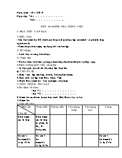 Giáo án môn Ngữ Văn Lớp 7 - Tiết 46: Kiểm tra Tiếng Việt - Năm học 2019-2020