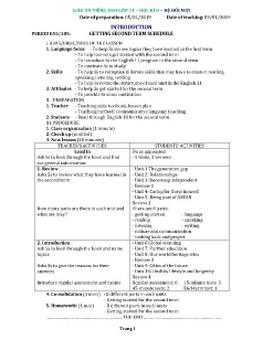 Giáo án Tiếng Anh Lớp 11 - Chương trình học kì II - Năm học 2018-2019