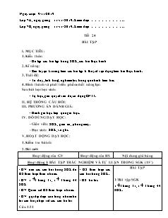Giáo án Tin học Lớp 7 - Tiết 24: Bài tập - Năm học 2019-2020