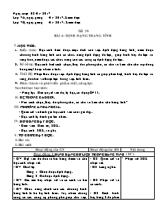 Giáo án Tin học Lớp 7 - Tiết 39, Bài 6: Định dạng trang tính - Năm học 2016-2017