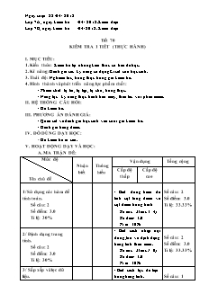 Giáo án Tin học Lớp 7 - Tiết 70: Kiểm tra 1 tiết (Thực hành) - Năm học 2017-2018