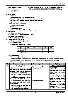 Giáo án Tin học Lớp 9 - Tiết 2, Bài 1: Từ máy tính đến mạng máy tính (T2) - Năm học 2018-2019 - Nguyễn Ngọc Hưng