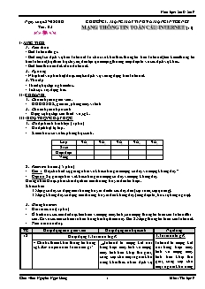 Giáo án Tin học Lớp 9 - Tiết 3, Bài 2: Mạng thông tin toàn cầu Internet (T1) - Năm học 2018-2019 - Nguyễn Ngọc Hưng