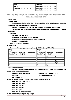 Giáo án Vật lý Lớp 9 - Chương trình học kì I - Năm học 2018-2019