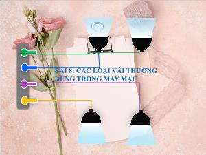 Bài giảng Công nghệ 6 - Bài 8: Các loại vải thường dùng trong may mặc