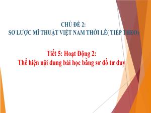 Bài giảng Mĩ thuật 8 - Tiết 5, Chủ đề 2, Hoạt động 2: Thể hiện nội dung bài học bằng sơ đồ tư duy