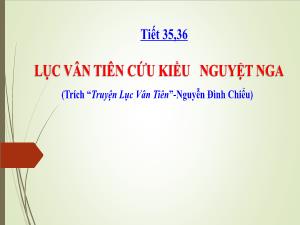 Bài giảng Ngữ văn 9 - Tiết 35+36, Bài: Lục Vân Tiên cứu Kiều Nguyệt Nga