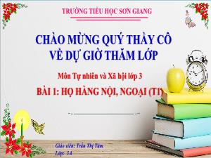 Bài giảng Tự nhiên và xã hội 3 - Bài 1: Họ hàng nội ngoại (Tiết 1) - Trần Thị Tâm