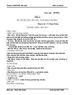 Giáo án Âm nhạc 8 - Tiết 2, Ôn tập bài hát: Mùa thu ngày khai trường - Năm học 2022-2023 - Phạm Thị Huyền