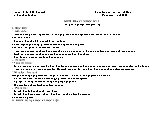 Giáo án Công nghệ 6 - Tuần 17, Tiết 17: Kiểm tra cuối học kỳ I - Năm học 2022-2023 - Lê Viết Hoài