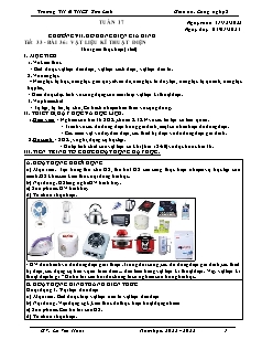 Giáo án Công nghệ 8 - Tuần 17, Tiết 33, Chương VII, Bài 36: Vật liệu kĩ thuật điện - Năm học 2022-2023 - Lê Viết Hoài