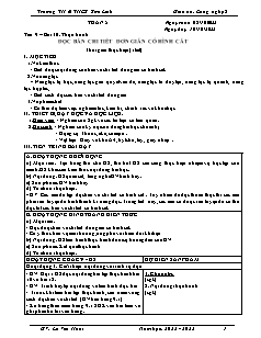 Giáo án Công nghệ 8 - Tuần 5, Tiết 9, Bài 10: Thực hành Đọc bản chi tiết đơn giản có hình cắt - Năm học 2022-2023 - Lê Viết Hoài