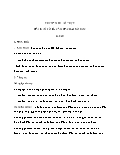 Giáo án Đại số 7 - Chương II, Bài 1: Số vô tỉ. Căn bậc hai số học (2 tiết) - Năm học 2022-2023 - Phan Thị Thanh (Cánh diều)