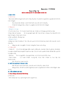 Giáo án Địa lí 7 - Tuần 4, Bài 4: Khái quát về liên minh châu Âu - Năm học 2022-2023 - Lê Hương Ly (Cánh diều)