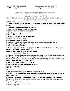 Giáo án HĐTN Hướng nghiệp 7 - Tuần 16, Tiết 16, Chủ đề 4: Tiếp nối truyền thống quê hương - Năm học 2022-2023 - Lê Viết Hoài