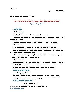 Giáo án Lịch sử 6-9 và Ngữ văn 6 - Tuần 12 - Năm học 2022-2023 - Trần Thị Thanh Minh