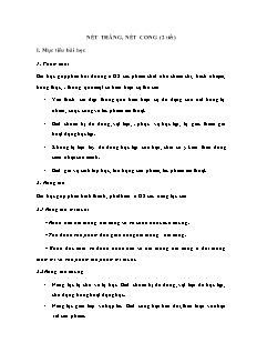 Giáo án Mĩ thuật 1 - Bài: Nét thẳng, nét cong (2 tiết) - Trần Mạnh Đức