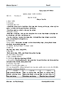 Giáo án Ngữ văn 7 - Tuần 9, Tiết 33, Văn bản 1: Bạch tuộc - Năm học 2022-2023 - Lê Thị Hương Ly (Cánh diều)