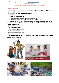 Giáo án Ngữ văn 8 - Bài: Nói và nghe: Trình bày ý kiến về một vấn đề xã hội - Nguyễn Thị Thu Trang