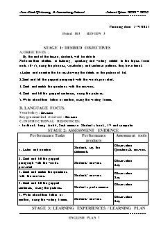 Giáo án Tiếng Anh 4 - Tuần 28, Review 3 - Năm học 2022-2023 - Trần Thị Thanh Huyền