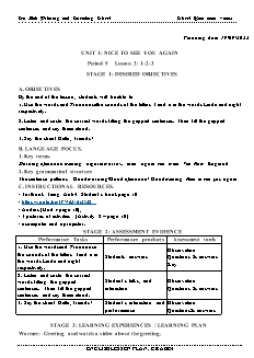 Giáo án Tiếng Anh 4 - Tuần 3, Bài 1+2 - Năm học 2022-2023 - Trần Thị Thanh Huyền