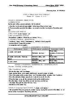 Giáo án Tiếng Anh 4 - Tuần 5, Bài 3+4 - Năm học 2022-2023 - Trần Thị Thanh Huyền