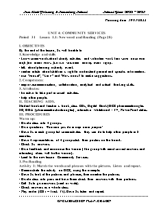 Giáo án Tiếng Anh 7 - Tuần 11, Bài 4: Community services - Năm học 2022-2023 - Trần Thị Thanh Huyền (i-Learn Smart World)