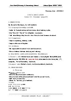 Giáo án Tiếng Anh 7 - Tuần 21, Bài 6: Education - Năm học 2022-2023 - Trần Thị Thanh Huyền (i-Learn Smart World)