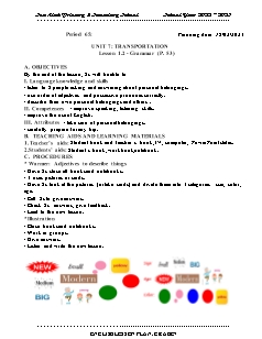 Giáo án Tiếng Anh 7 - Tuần 24, Bài 7: Transportation - Năm học 2022-2023 - Trần Thị Thanh Huyền (i-Learn Smart World)