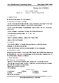 Giáo án Tiếng Anh 7 - Tuần 4, Bài 1+2 - Năm học 2022-2023 - Trần Thị Thanh Huyền (i-Learn Smart World)