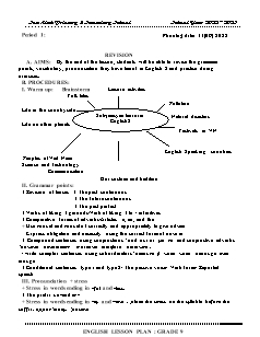 Giáo án Tiếng Anh 9 - Tuần 1, Bài 1: Local environment - Năm học 2022-2023 - Trần Thị Thanh Huyền