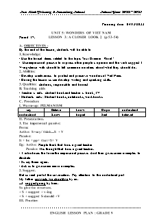 Giáo án Tiếng Anh 9 - Tuần 13, Bài 5: Wonders of Vietnam - Năm học 2022-2023 - Trần Thị Thanh Huyền