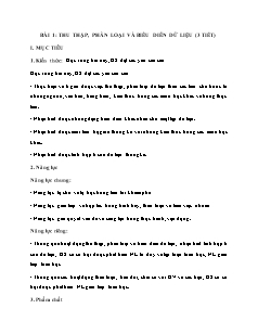 Giáo án Toán 7 - Bài 1: Thu thập, phân loại và biểu diễn dữ liệu (3 tiết) - Năm học 2022-2023 - Phan Thị Thanh (Cánh diều)