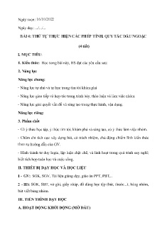 Giáo án Toán 7 - Bài 4: Thứ tự thực hiện các phép tính. Quy tắc dấu ngoặc (4 tiết) - Năm học 2022-2023 - Phạm Công Hoàng (Cánh diều)