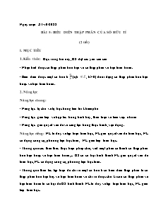 Giáo án Toán 7 - Bài 5: Biểu diễn thập phân của số hữu tỉ (2 tiết) - Năm học 2022-2023 - Phan Thị Thanh (Cánh diều)