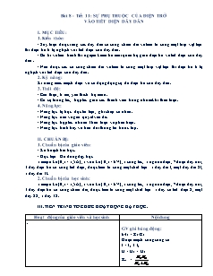 Giáo án Vật lí 9 - Tiết 11+12, Bài 8+9 - Năm học 2022-2023 - Phan Thị Thanh