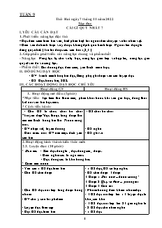 Kế hoạch bài dạy các môn Khối 5 - Tuần 9 - Năm học 2022-2023