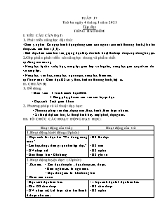 Kế hoạch bài dạy các môn Lớp 5 - Tuần 17 - Năm học 2021-2022