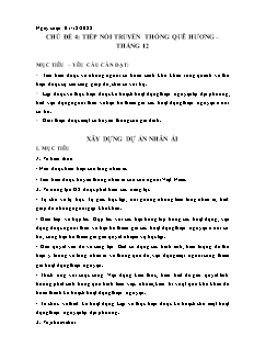 Kế hoạch bài dạy HĐTN Hướng nghiệp 6 - Tuần 13 - Năm học 2022-2023 - Nguyễn Anh Tuấn