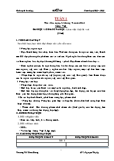 Kế hoạch bài dạy Khối 2 - Tuần 1 - Năm học 2022-2023 - Nguyễn Thị Lý