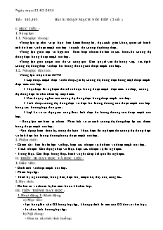 Kế hoạch bài dạy KHTN 9 (Cánh diều) - Tiết 102+103, Bài 8: Đoạn mạch nối tiếp - Năm học 2024-2025