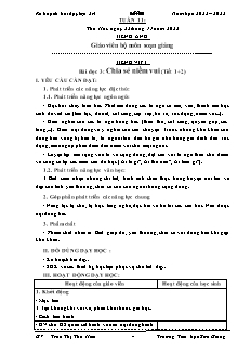 Kế hoạch bài dạy Lớp 3 - Tuần 11 - Năm học 2022-2023 - Trần Thị Thu Hiền