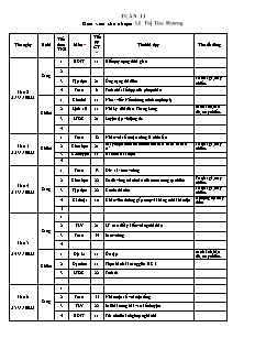 Kế hoạch bài dạy Lớp 4 - Tuần 11 - Năm học 2022-2023 - Lê Thị Thu Hương