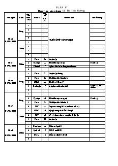 Kế hoạch bài dạy Lớp 4 - Tuần 17 - Năm học 2022-2023 - Lê Thị Thu Hương